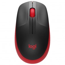 Mouse Logitech M190, Sem Fio, 1000 DPI, 3 Botões, Preto e Vemelho