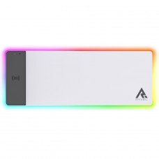 Mousepad Gamer Ryvel White RGB Charge, Grande, 800x300mm, Com Carregador Wireless, Branco, RY-MP-CG-WT