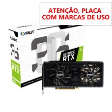 Placa de Vídeo Palit NVIDIA GeForce RTX 3060 Dual, LHR, 12GB, GDDR6, DLSS, Ray Tracing, NE63060019K9-190AD - Open Box COM MARCAS DE USO