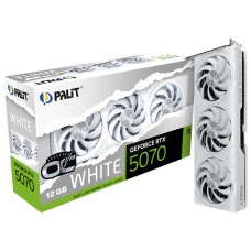 Placa de Vídeo Palit NVIDIA GeForce RTX 5070 White OC, 12GB, GDDR7, DLSS, Ray Tracing, NE75070U19K9-GB2050W