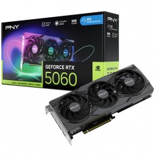 Placa de Vídeo PNY NVIDIA GeForce RTX 5060 EPIC-X RGB OC Triple Fan, 8GB, GDDR7, DLSS, Ray Tracing, VCG50608TFXXPB1-O-TF