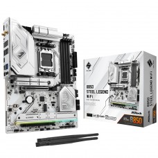 Placa Mãe ASRock B850 Steel Legend WiFi, Chipset B850, AMD AM5, ATX, DDR5, Branco