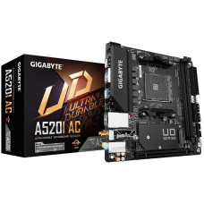 Placa Mãe Gigabyte A520I AC, Chipset A520, AMD AM4, Wi-Fi, Mini-ITX, DDR4, 9MA52IAC-00-11