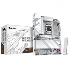 Placa Mãe Gigabyte X870 AORUS ELITE X3D ICE, Chipset X870, AMD AM5, ATX, WiFi, DDR5, Branco