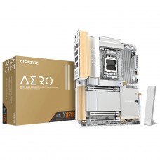 Placa Mãe Gigabyte X870E AERO X3D WOOD, Chipset X870E, AMD AM5, ATX, WiFi 7, DDR5, Branco