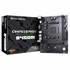 Placa Mãe MAXSUN B450M MS-Challenger, Chipset B450, AMD AM4, mATX, DDR4, Preta