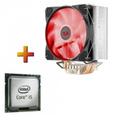 Processador Intel core i5 11400F 2.6GHz (4.4GHz Turbo) + Cooler Redragon Tyr Red