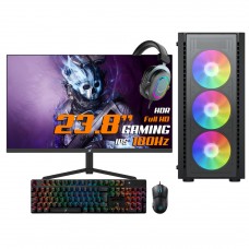 Setup Gamer Odisseia AMD Ryzen 5 4500, RX 6600, 16GB, SSD 512GB NVMe, Monitor 23.8" 180Hz, Mouse, Teclado, Headset Gamer