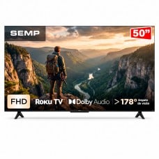 Smart TV LED SEMP S42R, 50 Pol, Full HD, Roku TV, WI-FI, Preta, 50S42R
