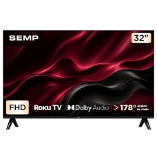Smart TV SEMP S42R, 32 Pol, Full HD, Roku TV, WI-FI, Preto, 32S42R