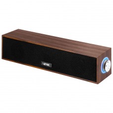 Soundbar Vinik Wood, USB, 3.5mm, 2x3W, Preto e Marrom, WDB6W