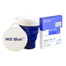SSD WD Blue SN570 NVMe M.2, 2TB, Leitura 3500MBs e Gravação 3500MBs + Copo WD Blue