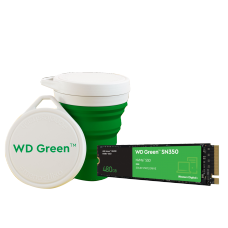 SSD WD Green SN350, 480GB, M.2 NVMe, Leitura 2400MBs e Gravação 1650MBs + Copo WD Green