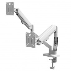 Suporte de Mesa Dr. Office Titan Z120 White, Articulado, Com Pistão, Para 2 Monitores de Até 32 Pol, Branco, DR-MA-Z12T2M0K32INN10WN
