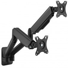 Suporte de Parede PCYes, Articulado, Para 2 Monitores 17 Até 32 Pol, Preto, PLMSM05A