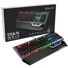 Teclado Gamer Mecânico Galax Stealth STL-01, RGB, Switch Blue, Black, KGS0114T1RG1BSL0