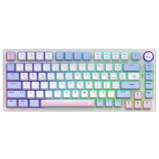 Teclado Gamer SuperFrame Ribbon, Wireless, RGB, Switch Red, 75%, ANSI, Hot Swap, Sem Fio, White/Purple - Open Box