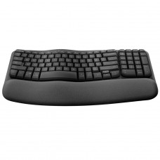 Teclado Logitech Wave Keys, Sem Fio, Ergonômico, Design Ondulado, ANSI, Grafite, 920-012281