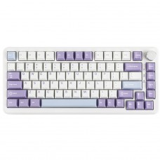 Teclado Magnético Gamer Ajazz AK820 MAX HE, RGB, ANSI, 75%, Switch Magnético, Branco, Roxo e Azul