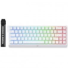 Teclado Magnético Gamer MCHOSE Ace 68 White Topographic, RGB, Hall Effect, Switch TTC Dragon Lord Magnetic, 65%, ANSI, Branco, MC-Ace68-32