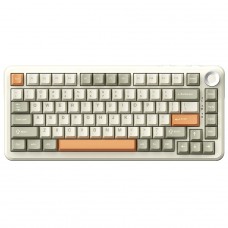 Teclado Mecânico Gamer Ajazz AK820 MAX PLUS, Wireless/Bluetooth, RGB, Switch Flying Fish, ANSI, Grey/Cream/Orange