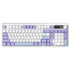 Teclado Mecânico Gamer Ajazz AK980 V2, Wireless/Bluetooth, RGB, Switch Maillard, ANSI, Purple/White/Blue