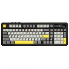 Teclado Mecânico Gamer Ajazz AK980, Wireless/Bluetooth, RGB, Switch Cyan Cloud, ANSI, Black/Grey/Yellow
