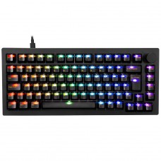 Teclado Mecânico Gamer Akko 5075S Clear Black, RGB, ABNT2, Black, Switch V3 Cream Blue Pro