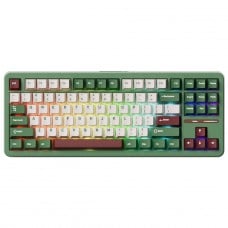 Teclado Mecânico Gamer Akko Matcha Red Bean TAC87, RGB, Wireless/Bluetooth, ANSI, Switch Akko Cilantro, Verde, Branco e Vermelho
