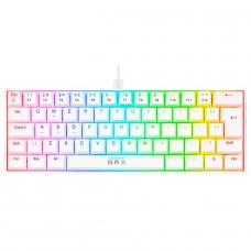 Teclado Mecânico Gamer BRX MW405, Rainbow, Switch Blue, 60%, USB, Branco