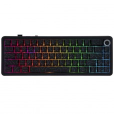 Teclado Mecânico Gamer Epomaker x Aula F65 PRO, Wireless/Bluetooth, RGB, Switch Ice Soul, ANSI, Black Contour