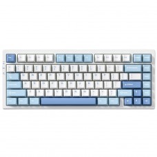 Teclado Mecânico Gamer MCHOSE G75 Pro, Wireless, Bluetooth, RGB, Switch Cabbage Tofu, ANSI, 75%, Branco e Azul, G75-4A
