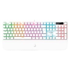 Teclado Mecânico Gamer Rise Mode Kyron, RGB, USB, Switch Rise Core, ABNT2, Branco, RM-TCM-KYN-W