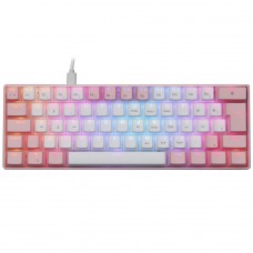 Teclado Mecânico Gamer SuperFrame Ferz, RGB, Switch Outemu Blue, ABNT2, 60%, White/Pink ,SF-FERZ-RGB-WP
