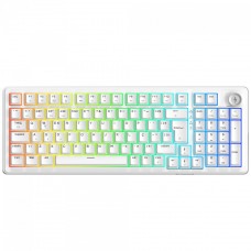 Teclado Mecânico Gamer SuperFrame Phantom, RGB, Wireless/Bluetooth, Switch KTT WineRed Linear, ABNT2, Branco, SF-KB-PHKTFSWRTAB