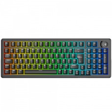 Teclado Mecânico Gamer SuperFrame Phantom, RGB, Wireless/Bluetooth, Switch KTT WineRed Linear, ABNT2, Preto, SF-KB-PHKTFSBRTAB
