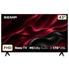 Smart TV SEMP S42R, 43 Pol, Full HD, Roku TV, WI-FI, Preto, 43S42R