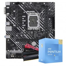 Kit Upgrade, Intel Pentium Gold G7400 + Placa Mãe H610 + 8GB DDR4