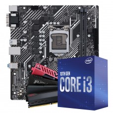 Kit Upgrade, Intel i3 10100F + Placa Mãe H510 + Memória DDR4 8GB