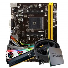Kit Upgrade Placa Mãe Biostar A320MH DDR4 AMD AM4 + Processador AMD Ryzen 5 3500 4.1GHz + Memória DDR4 8GB 3000MHz