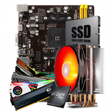 Kit Upgrade Biostar A320MH DDR4 AMD AM4 + AMD Ryzen 3 PRO 3200GE 3.3GHz + Cooler + Memória DDR4 8GB 3000MHz + SSD 120GB