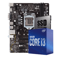 Kit Upgrade, Intel Core i3 10100F, Placa Mãe Chipset H510, SSD 240GB
