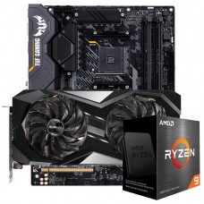 Kit Upgrade ASRock Radeon RX 6700 XT Challenger + AMD Ryzen 9 5900X + ASUS TUF Gaming X570-Plus