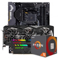 Kit Upgrade ASRock Radeon RX 6700 XT Challenger Pro OC + AMD Ryzen 5 5600X + ASUS TUF Gaming X570-Plus + Memória DDR4 16GB (2x8GB) 3600MHz