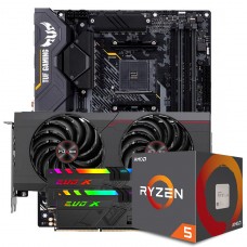 Kit Upgrade Sapphire Pulse Radeon RX 6700 XT + AMD Ryzen 5 5600X + ASUS TUF Gaming X570-Plus + Memória DDR4 16GB (2x8GB) 3600MHz