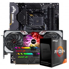 Kit Upgrade ASRock Radeon RX 6700 XT Phantom Gaming D OC + AMD Ryzen 7 5800X + ASUS TUF Gaming X570-Plus + Memória DDR4 16GB (2x8GB) 3600MHz
