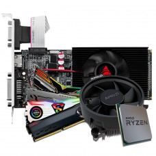 Kit Upgrade Biostar GeForce GT 610 + AMD Ryzen 5 3500 + Memória DDR4 16GB (2x8GB) 3000Mhz