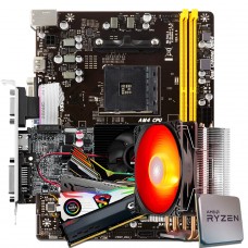 Kit Upgrade Biostar Geforce GT 710 + Ryzen 3 3300x + Biostar A320MH + Memória DDR4 16GB (2x8GB) 3000MHz + Cooler de Brinde