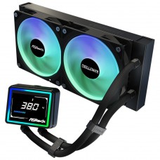 Water Cooler ASRock Challenger 240 Digital, ARGB, 240mm, Com Display Digital, Intel-AMD, PWM, Preto, 90-ACLA24-BAAGA6