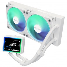 Water Cooler ASRock Challenger White 240 Digital, ARGB, 240mm, Com Display Digital, Intel-AMD, PWM, Branco, 90-ACLA24-WAAGA6